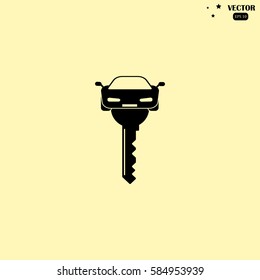 Map pointer car keys vector icon