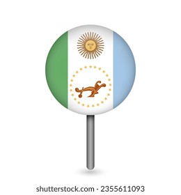 Map pointer with Chaco Flag. Vector illustration.