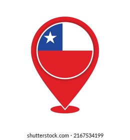 Map pointer chile national flag icon design