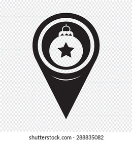 Map Pointer Christmas Ornament Ball Icon
