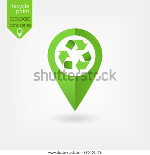 Map Pointer Circle Interior Recycling Symbol Stock Vector