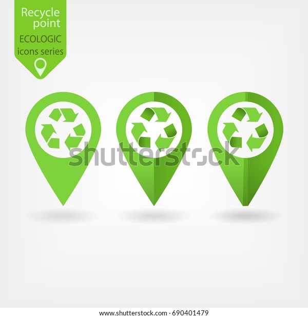 Map Pointer Circle Interior Recycling Symbol Stock Vector
