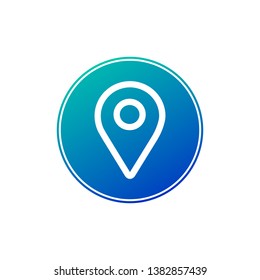 Map pointer in circle, location pin. Navigation sign. vector illustration isolated on white background.