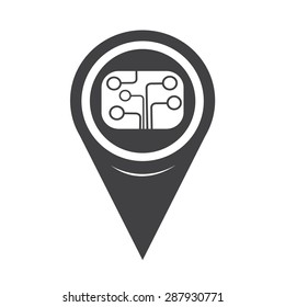 Map Pointer Circuit Board Icon