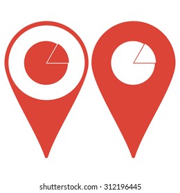 Map pointer. circular diagram web icon. Flat design style eps 10