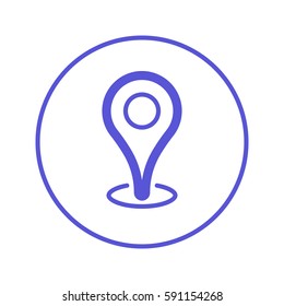 Map pointer circular line icon. Round sign. Flat style vector symbol