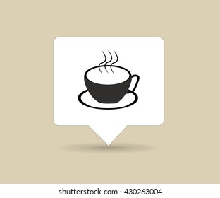 Map pointer with coffee icon