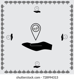 Map pointer with cogwheels icon, settings vector illustration
