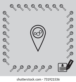 Map pointer with cogwheels icon, settings vector illustration