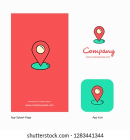 Map pointer Company Logo App Icon and Splash Page Design. Creative Business App Design Elements