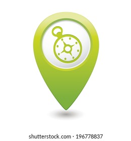 Map pointer with compass icon. Vector illustration