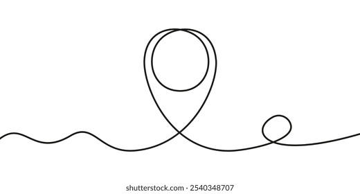 Map pointer in continuous one line, location destination