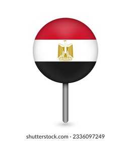 Map pointer with contry Egypt. Egypt flag. Vector illustration.