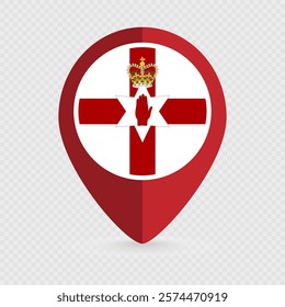 Map pointer with contry Northern Ireland. Vector illustration.