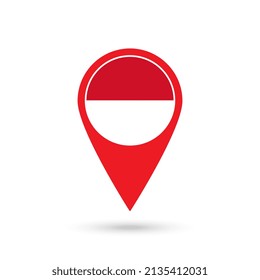 Map pointer with country Monaco. Monaco flag. Vector illustration.