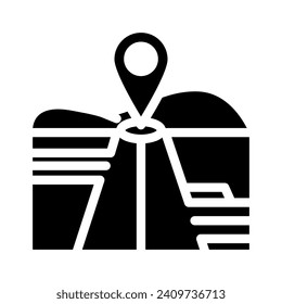 map pointer courier glyph icon vector. map pointer courier sign. isolated symbol illustration