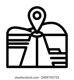 map pointer courier line icon vector. map pointer courier sign. isolated contour symbol black illustration
