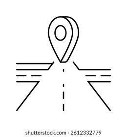 map pointer courier line icon vector. map pointer courier sign. isolated contour symbol black illustration