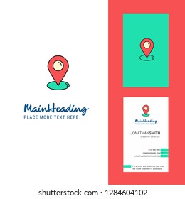 Map pointer Creative Logo and business card. vertical Design Vector