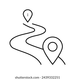 map pointer delivery line icon vector. map pointer delivery sign. isolated contour symbol black illustration
