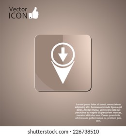 Map pointer with directional arrow. Made in vector