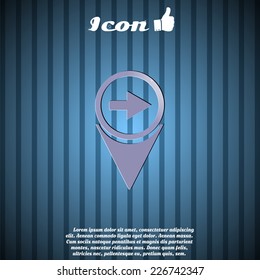 Map pointer with directional arrow. Made in vector