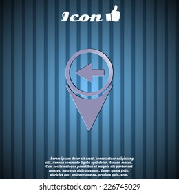 Map pointer with directional arrow. Made in vector