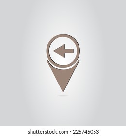 Map pointer with directional arrow. Made in vector