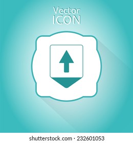 Map pointer with directional arrow. Pointer up. Flat design style. Made in vector