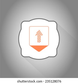 Map pointer with directional arrow. Pointer up. Flat design style. Made in vector