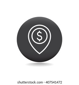 Map pointer with dollar sign icon