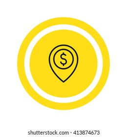 Map pointer with dollar sign icon