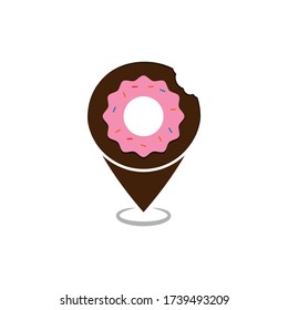 map pointer donut vector design template illustration
