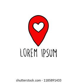 map pointer doodle icon