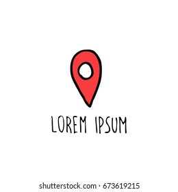 map pointer doodle icon