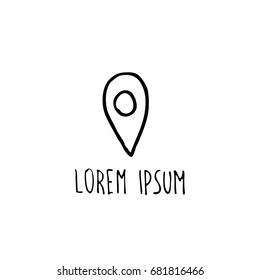 map pointer doodle icon