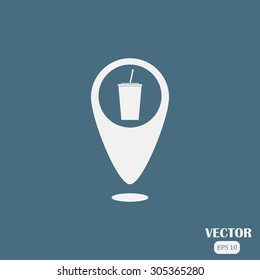 map pointer drinks vector icon