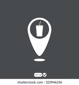 map pointer drinks vector icon