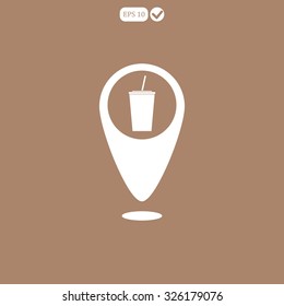 map pointer drinks vector icon