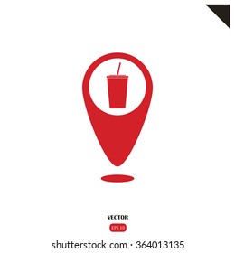 map pointer drinks vector icon
