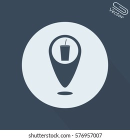 map pointer drinks vector icon