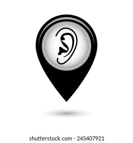 Map pointer with Ear icon