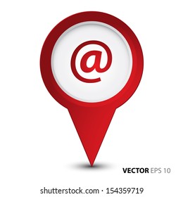 Map pointer with email icon