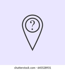 Map pointer with exclamation sign vector icon