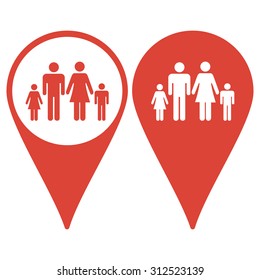 Map pointer. family icon. Flat design style eps 10