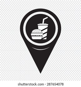 Map Pointer Fast Food Icon