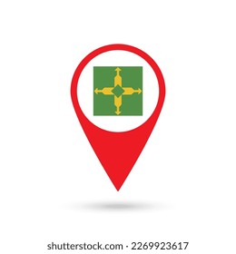 Kartenzeiger mit Bundesbezirk Brasilien. Vektorgrafik.