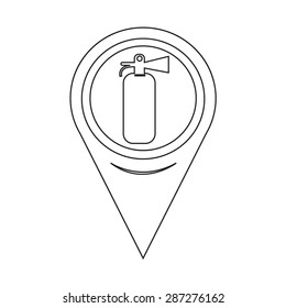 Map Pointer Fire Extinguisher Icon