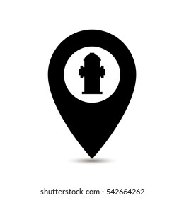 Map pointer with Fire Hydrant icon
