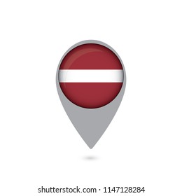 Map pointer with flag of Austria. Gray abstract map icon. Vector Illustration.
